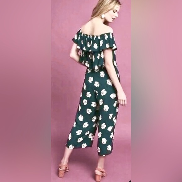 Anthropologie|J.O.A. Malik Magnolia Off Shoulder Tiered Bodice Juniper Jumpsuit - Picture 5 of 7